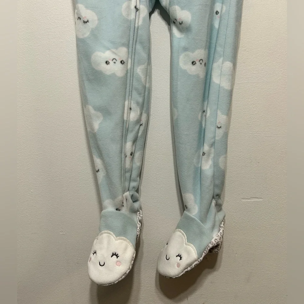 New! Carters Set of 2 Zip Up Footed Sleeper Pajamas Little Girls Size 4T